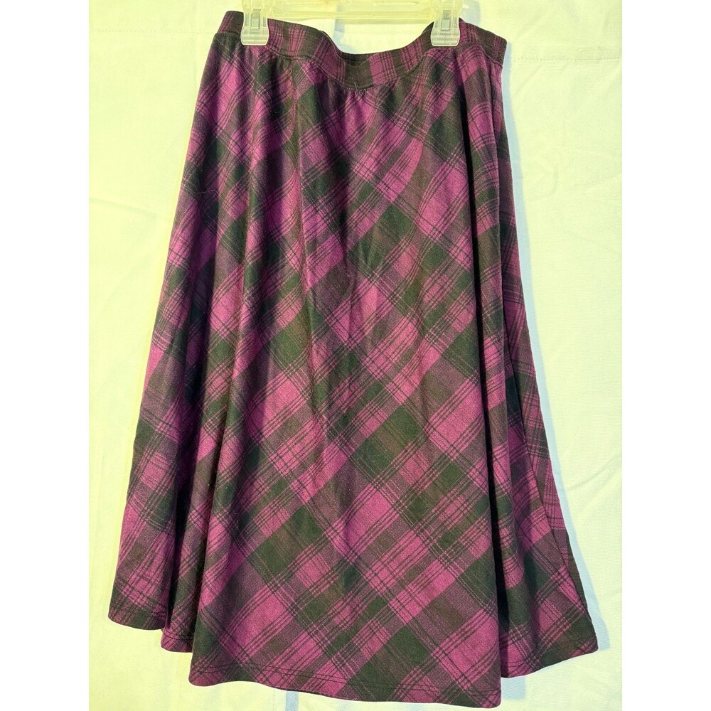 Dark Academia Purple Plaid Skirt Swing Romantic Women's Medium Stretch
